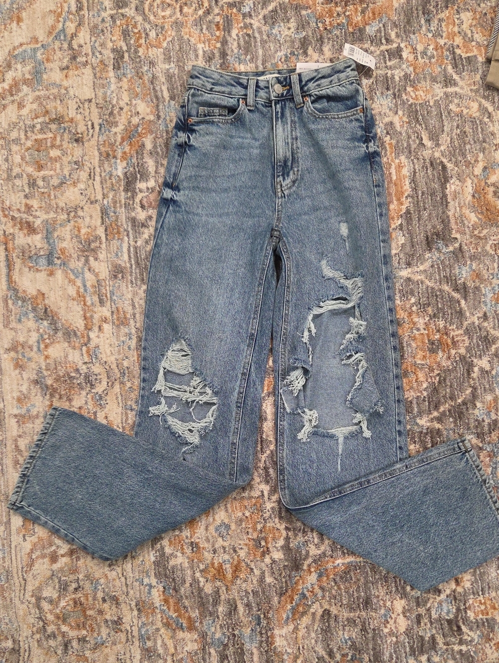 Juniors PAC SUN High-Rise Distressed 90s Boyfriend Straight-Leg Jeans